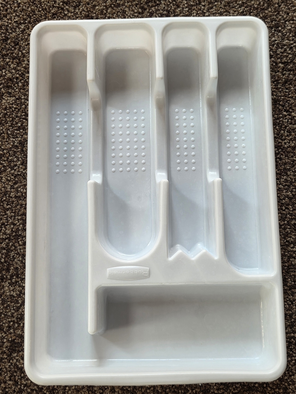 Rubbermaid 5 Slot Silverware Cutlery Utensil Organizer Drawer Tray White 2919
